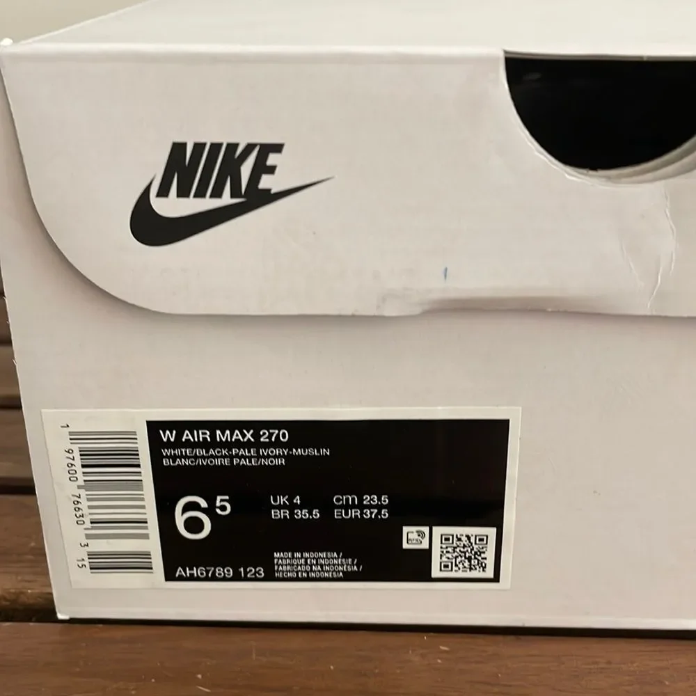 Nike Air Max 270 White Pale Ivory US Women Size 6.5/UK 4/EU 37.5(AH6789-123)